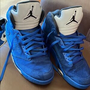 Jordan Men's Blue Suede High-Top Sneakers